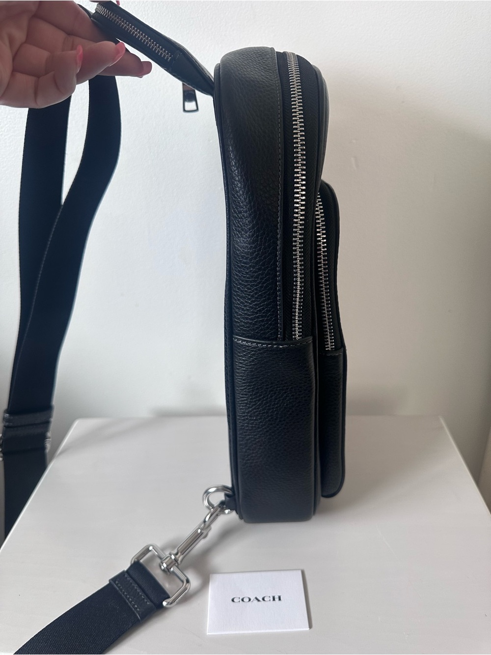 Coach Ethan Pebbled Leather Sling Backpack! - Picture 3 of 11
